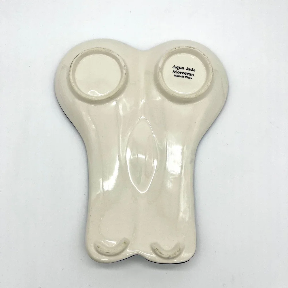 Aqua Jade Moroccan Spoon Rest Ceramic Hand Painted‎ Kitchen Decor